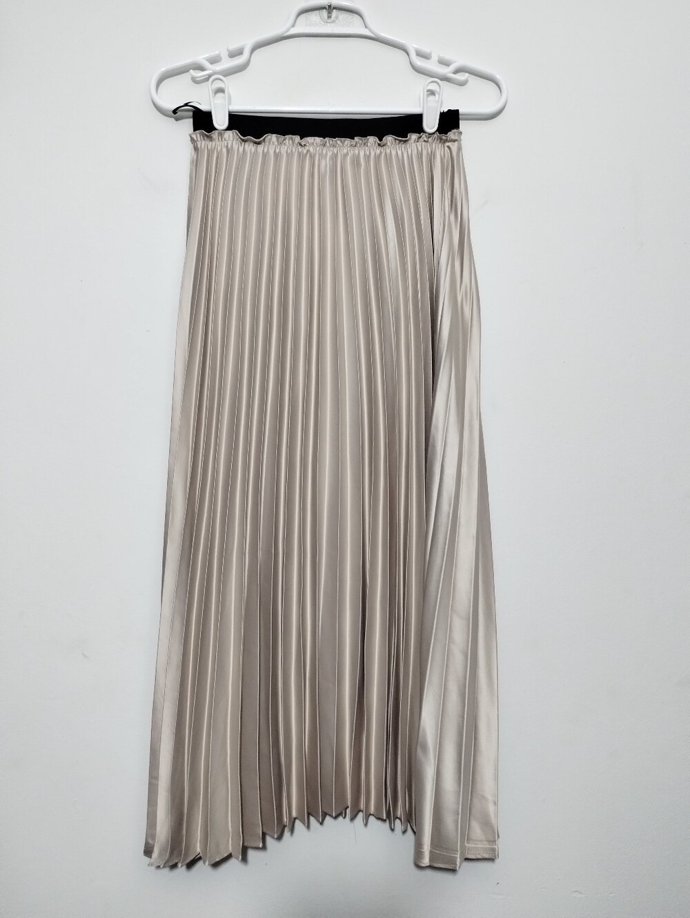 Zara Satin Pleated Midi Skirt Women's S